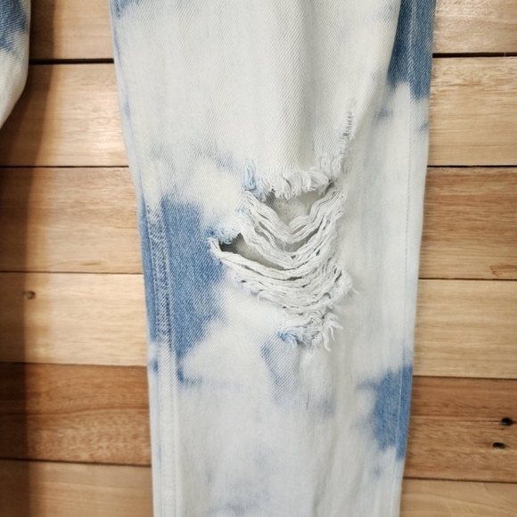 Alexander Wang Denim Cult Side Zip Bleach Out Jean High Rise Distressed Raw Hem - Picture 7 of 13